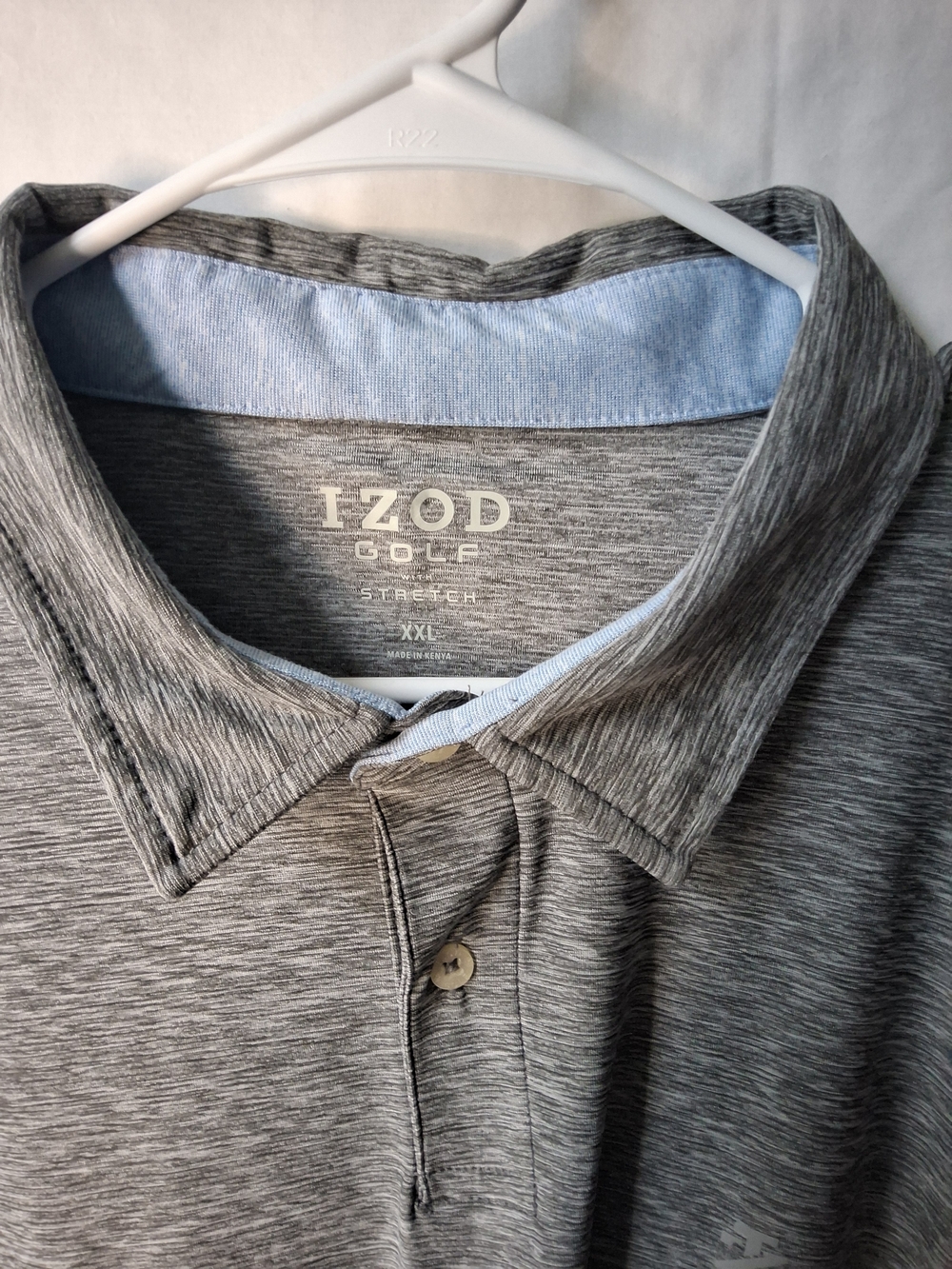 Izod Men's Gray Heather Polo Shirt‎ - Picture 3 of 4